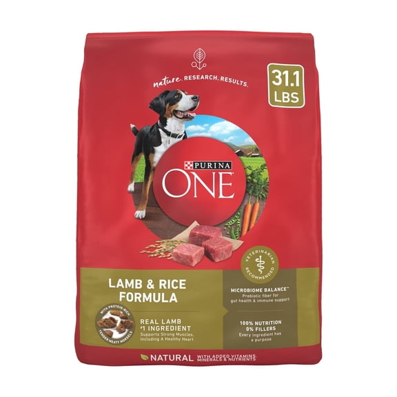 Purina ONE Dry Dog Food Lamb and Rice Formula - 31.1 lb. Bag (Pack of 10)