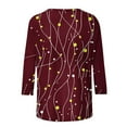 thumbnail image 5 of CHGBMOK Crew Neck T Shirts for Women 3/4 Sleeve Blouses Floral Casual Dressy Tees Loose Basic Tops, 5 of 9