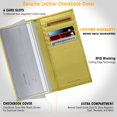 thumbnail image 2 of Genuine Leather Checkbook Cover For Men And Women - Checkbook Holder For Duplicate Checks With Card Holder Wallet RFID Blocking Gifts For Women & Men, 2 of 8