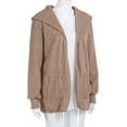 thumbnail image 5 of Women Hooded Cardigan Fuzzy Jacket Winter Open Front Fleece Coat Outwear with Pockets Multicolor XL, 5 of 8