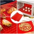 thumbnail image 4 of Rungungde Non-Stick Silicone Baking Mat, Sheets Cooking Pan Tray Oven 15'' x 10'' Large Healthy Fat Reducing Sheet for Grilling BBQ (2 Pack) as shown, 4 of 7