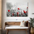 thumbnail image 3 of Elephant Stock Blooming Red Poppies Pop Wall Art - Horizontal Canvas Wall Art - Living Room Wall Decor - Floral And Botanical Canvas - Red And Gray Decor - 51" x 34", 3 of 8