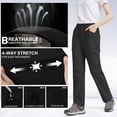 thumbnail image 3 of POENTAB Hiking Pants for Women Convertible Zip Off Quick Dry Pants for Cargo, Camping, Travel, Outdoor, Fishing, Safari Black, 3 of 7