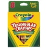 Crayola Anti-Roll Non-Toxic Triangular Crayon, 7/16 X 4 In, Assorted Color, Pack Of 8