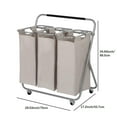 thumbnail image 4 of Mainstays trieur de linge à 3 bacs, chariot de tri de linge pour adulte, 3 sacs amovibles avec poignées pour une meilleure portabilité, 4 roulettes, dont 2 avec casiers, 4 of 10
