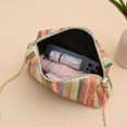 thumbnail image 3 of Bolso de paja tejido de ratán para mujer, Bolso pequeño con cadena para playa y verano, bolsos de hombro tipo bandolera para mujer, bolso con solapa de diseño de viaje, 3 of 5