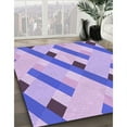 thumbnail image 3 of Ahgly Tapis d'Intérieur Lavable en Machine Carré Transitionnel Mauve Violet, 7 Pieds Carré, 3 of 7