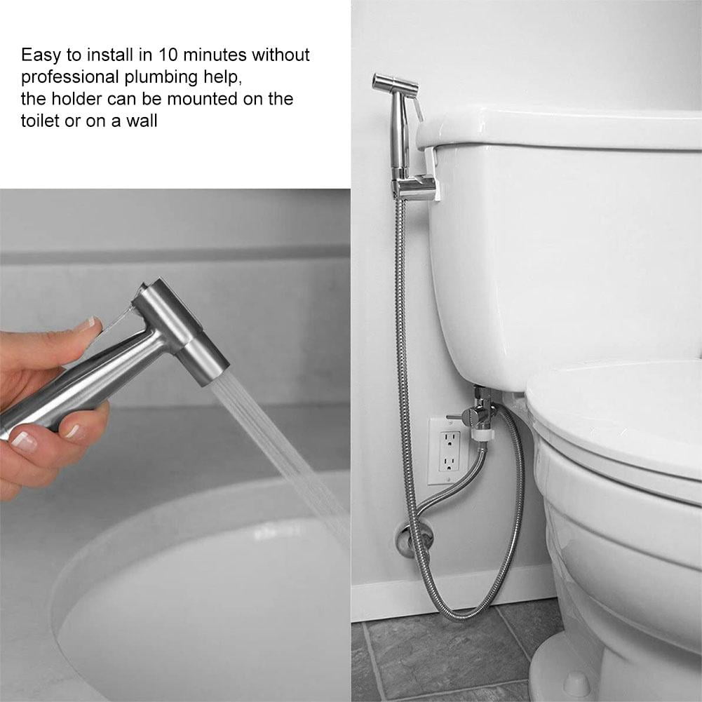 Sanheshun Hand Held Bidet Sprayer Stainless Douche Shattaf Shower Head Hose Kit Toilet Cleaner UNS7/8