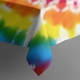 thumbnail image 4 of Tie Dye Rainbow Concentric Circles Pattern Rectangle Tablecloth 60"x102",Waterproof Polyester Rectangle Table Cloth, Wipeable Spillproof Polyester Tablecloth for Dining, Camping, Indoor and Outdoor, 4 of 6