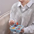 thumbnail image 7 of 4-Compartment Reusable Bento Box Food Storage Container, Divided Meal Prep Lunch Container for Work Travel Food Storage (Bluee), 7 of 7