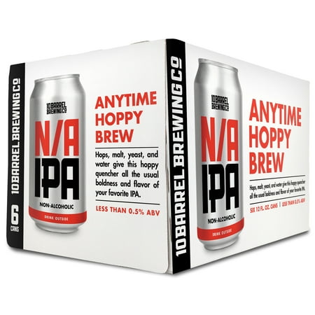 10 Barrel Brewing Co., Non Alcoholic, IPA, Craft Beer, 6 Pack, 12 fl oz Aluminum Can, 0.5% ABV,