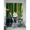 thumbnail image 5 of Fsddascl Zen Stones Water Flowing Shower Curtain Set - 54" x 78" Washable Bathtub Curtain with 12 Hooks, Floral Green Forest Waterproof Fabric Stall Shower Curtains for Bathroom/Bathtub Décor, 5 of 6