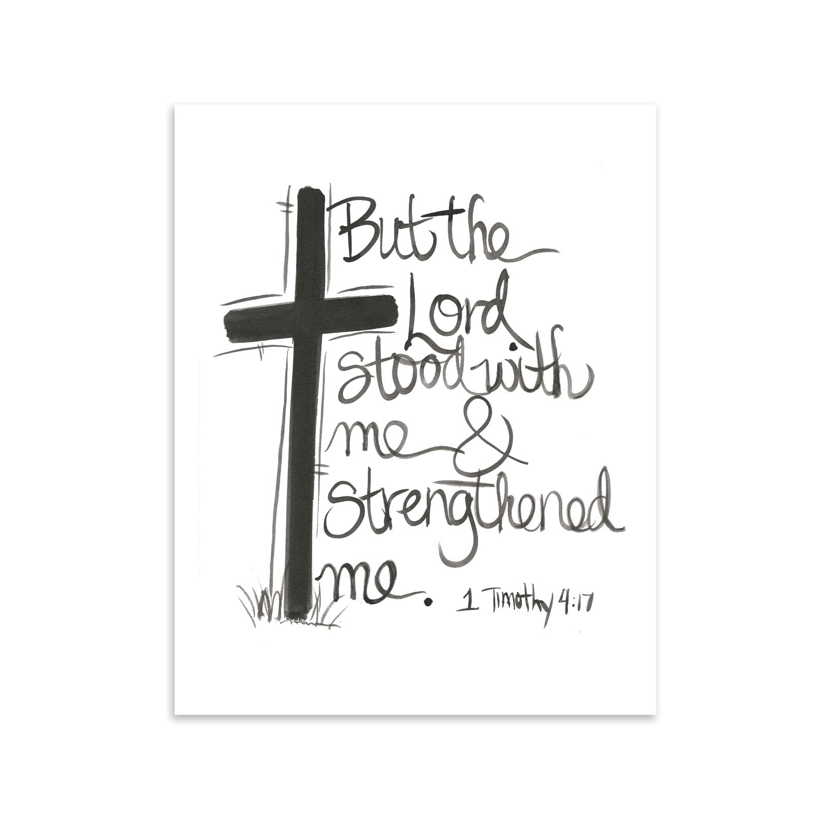 Classic Black and White Religious Psalm Timothy 417 Adult/Teen Decor