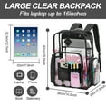 thumbnail image 3 of Sanmadrola Clear Backpack Heavy Duty Stadium Approved School Bookbag PVC Backpacks for Adults Travel, 3 of 9