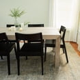 thumbnail image 3 of Plank+Beam 72" Modern Solid Wood Dining Table Set, Seashell Wirebrush, + 6 Chairs Black, 3 of 8