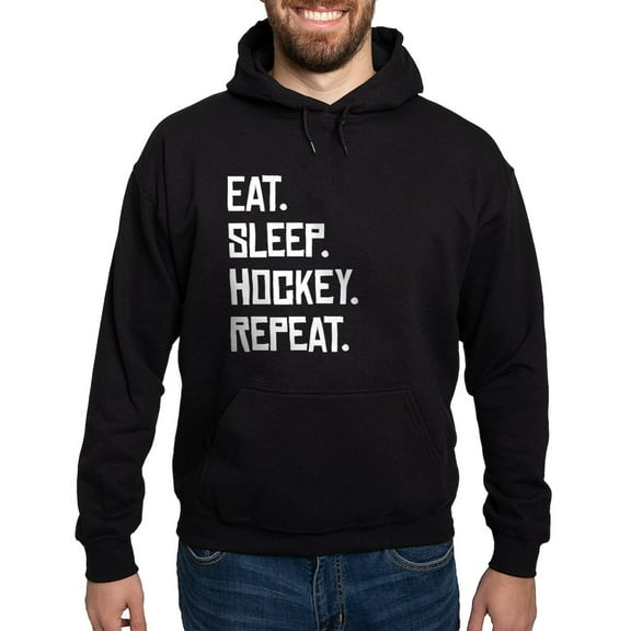 CafePress - Eat Sleep Hockey Repeat Hoodie - Pullover Hoodie, Classic, Comfortable Hooded Sweatshirt