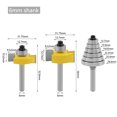 thumbnail image 4 of FlyFlise 3Pcs 6mm Shank Rabbet Router Bit with 6 Interchangeable Bearings Set for Woodworking Milling Cutter Tool, 4 of 7