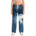 thumbnail image 5 of Zydvens Women Halloween Pajama Pants Wide Leg Lounge Wear with Pockets Soft Elastic Waist Drawstring Sleepwear Bottoms Bloody Handprint Red Moon Costume Cosplay S-3XL, 5 of 7