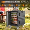 thumbnail image 2 of ROVSUN 82 QT Hot Box Food Warmer, Insulated Food Pan Carrier for 5 Full-Size Pan w/Lockable Wheels Double Buckles and Handles, Stackable Hot Boxes for Catering Restaurant Canteen Family Party, 2 of 8