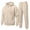 Beige01, variant on Dwelliawo Men's Tracksuit 2 Piece Hoodie and Sweatpants Solid Color Full Zip Casual Pullover Hoodies Joggers Running Pant Set Relaxed Fit Winter Suits with Pockets Wine M