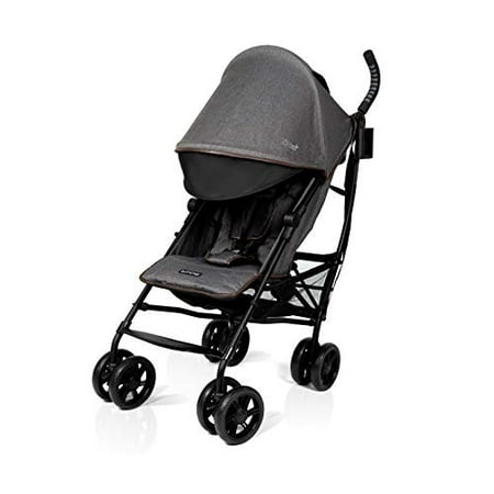 Summer 3Dlite+ Convenience Stroller, Charcoal Herringbone – Lightweight Umbrella Stroller with Oversized Canopy, Extra-Large Storage and Compact Fold