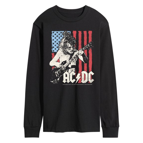 AC/DC - American Flag - Men's Long Sleeve Graphic T-Shirt