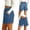 Blue, variant on Hueook Stretch Loung Shorts Casual Shorts Women's Solid Color Elastic Denim-like Double Pocket Shorts Fitness and Casual Leggings Cropped Shorts Blue 2X