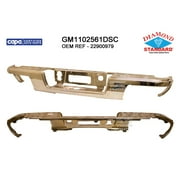 REAR STEP BUMPER FACE BAR; CHROME; WITHOUT PARK ASSIST SENSOR HOLES;
