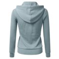 thumbnail image 3 of XMMSWDLA Women's Casual Lightweight Hoodies Long Sleeve White Drawstring Sweatshirts Loose Pullovers with Pocket Fall Sweatshirt Fall Sweatshirt Light Blue M, 3 of 3