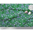 thumbnail image 3 of Soimoi Moss Georgette Fabric Leaves & Periwinkle Floral Decor Fabric Printed Yard 42 Inch Wide, 3 of 3