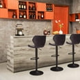 Leather Bar Stools Set of 2 Adjustable Breakfast Counter Height Swivel