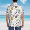 thumbnail image 4 of Balery Colorful Poodle Dog Camisas hawaianas de manga corta para hombre, camisas playeras de corte holgado, camisas de vacaciones con botones,Large, 4 of 7