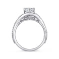 thumbnail image 5 of Blue Jewel Silver 14K White Gold Plated Ring - Pear Cut Excellent 2 Ct Diamond Ring For Women's - Twisted Cross Over Diamond Rings for Her - V Shape Eternity Diamond Rings for Women's - Gifts for Her, 5 of 10