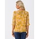 thumbnail image 4 of BluCasual De GaCon Estampado Floral De Man3/4 Con Volantes PaMujer Amarillo XS, 4 of 5