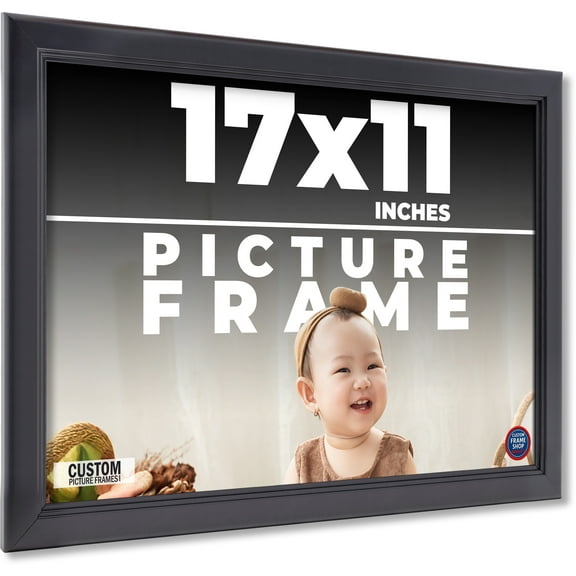 17x11 Frame Black Passaggi Solid Wood Picture Frame Width 1.5 Inches | Interior Depth 0.5 Inches |