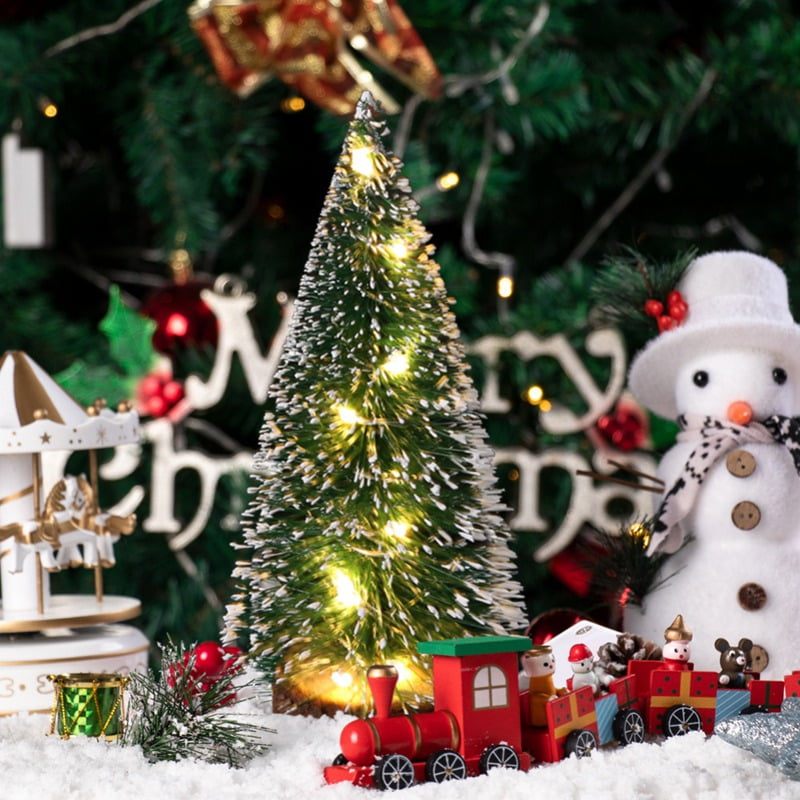 11 8in 30cm Mini Xmas Tree Artificial Small Christmas Pine Tree With Led Lights Walmart Com Walmart Com