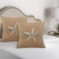 thumbnail image 3 of Set of 2 Linen Throw Pillow Cover Seas Day Vintage Beach Starfish Canvas Look Coastal Decorative Pillow Case Whimsical Home Decor Rectangle Queen Size 18x18 Inch Cushion Pillowcase, 3 of 6