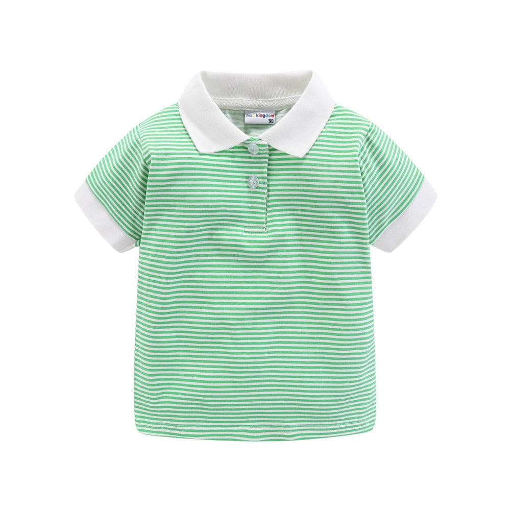 Mud Kingdom Little Girls Polo Shirt Short Sleeve Stripe Pattern 