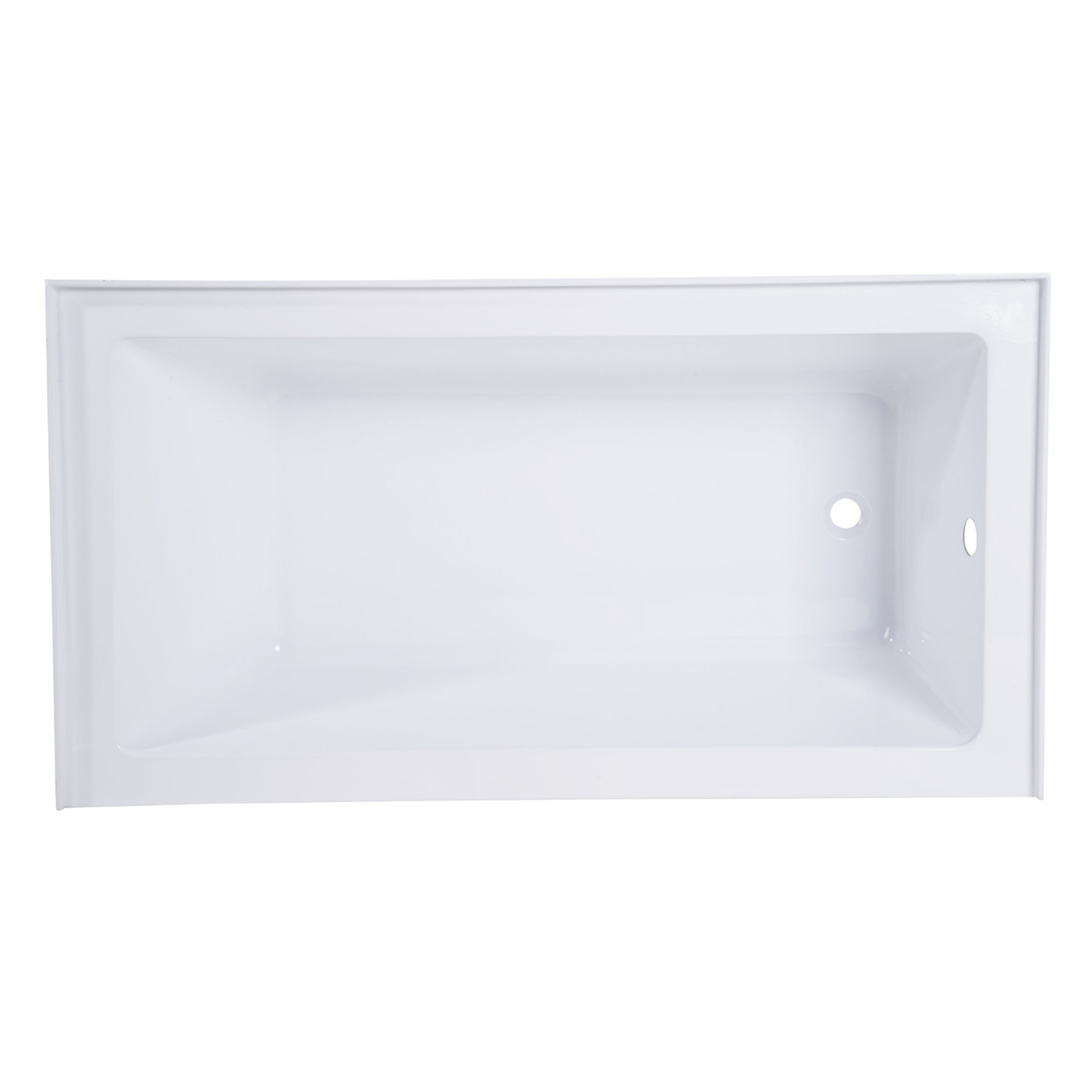 Aqua Eden VTAP543022R 54-Inch Acrylic Rectangular 3-Wall Alcove Tub, Right Hand Drain in Glossy White