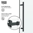 thumbnail image 6 of VIGO Luca 56 to 60 in. W x 58 in. H Sliding Frameless Tub Door in Matte Black with 3/8 in. (10mm) Clear Glass, 6 of 12