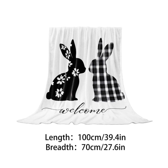 Meggemo 28 x 40 Inches Happy Easter Blanket Soft Throw for Couch Bed Easter Decoration Spring Holiday Home Decor Comfort