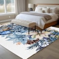 thumbnail image 4 of 5'x7' Area Rugs for Living Room Bedroom, Blue Christmas Poinsettia Washable Rug Carpet Runner Indoor Outdoor, Xmas Botanical Balls Snowflake Non Slip Floor Mats Area Rug for Kitchen, Nursery, 4 of 8