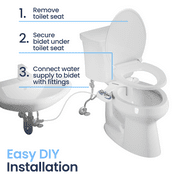 LUXE Bidet NEO 320 - Hot and Cold Water, Self-Cleaning, Dual Nozzle, Non-Electric Bidet Attachment for Toilet Seat, Adjustable Water Pressure, Rear and Feminine Wash, Lever Control (Blue)