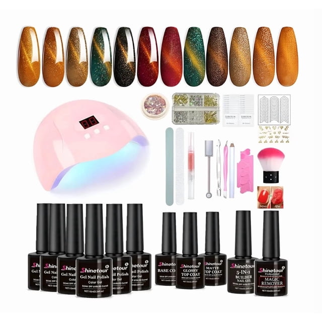 20 Kit Esmaltes Uñas+ Lámpara Uñas Sun Led/uv+base+top+tools