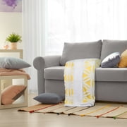 Oumilen Yellow, White Star Adult Flannel Throw, 60 x 50