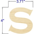 thumbnail image 2 of Pack of 1, 4 Inch x 1/8 Inch S Wood Letters in The Copperplate Gothic Bold Font for Wood Craft Project, Children or Adult Art Work, Home and Holiday Décor and DIY Fun, Made in USA, 2 of 2