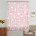 thumbnail image 2 of Easter Bunny Sheer Curtains 54 Inches Long, Cartoon Carrots Cute Rabbits Sketch Pink Light Filering Curtains, Breathable Simi Curtain Privacy Drapes for Kitchen Bathroom Small Window Treatment, 2 of 9