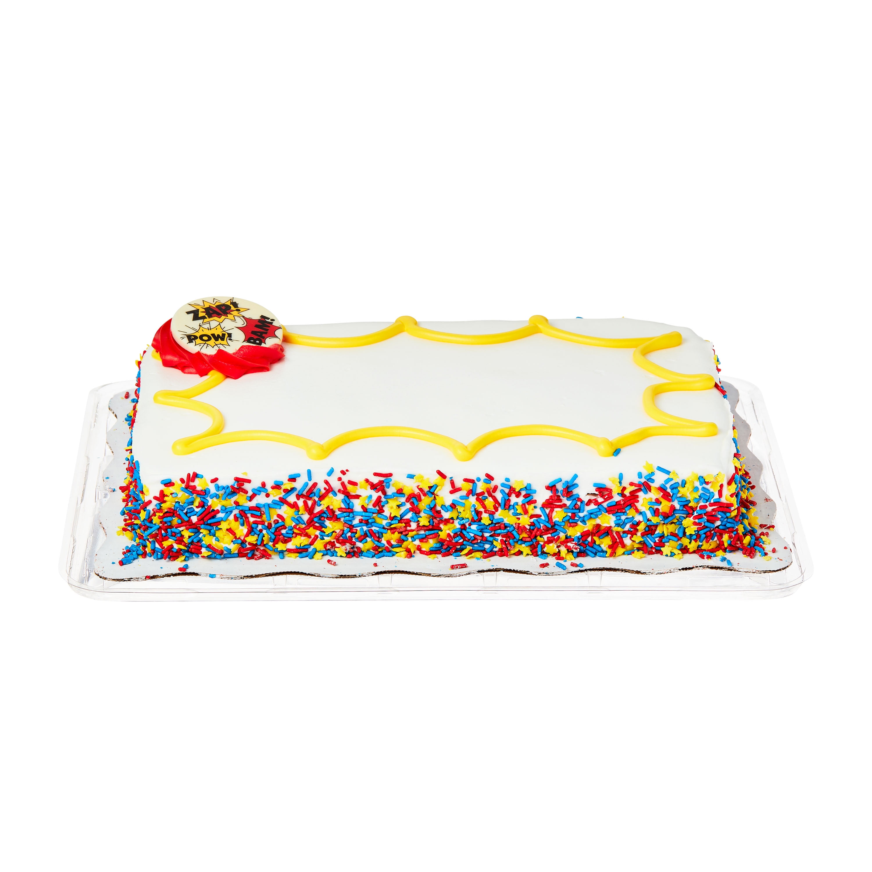 Freshness Guaranteed Superhero 1/4 Sheet Confetti Cake, 53 oz (Refrigerated)