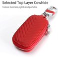 thumbnail image 4 of Car Key Leather Case, Portable Keychain Leather Case & Mini Coin Pocket, Metal Hook and Zipper, Car Key Protective Cover - A - Red, 4 of 5