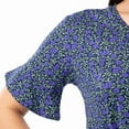 thumbnail image 4 of Fruit of the Loom Women's 360 Stretch Ruffle Sleeve V-Neck Tee and Capri Sleep Pajama Set - Small Bloom, 4 of 6